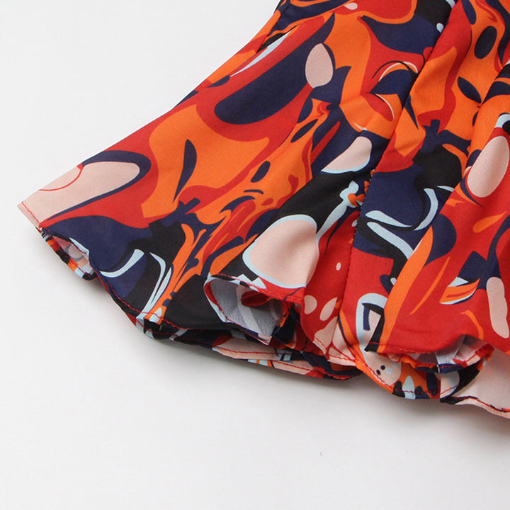 Haut à manches évasées plissées et ensemble jupe longue avec ceinture à la taille – Rosiny 