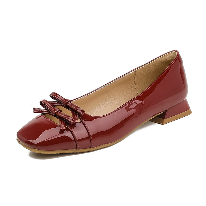 patent leather flats with bow detail – RUBINAV