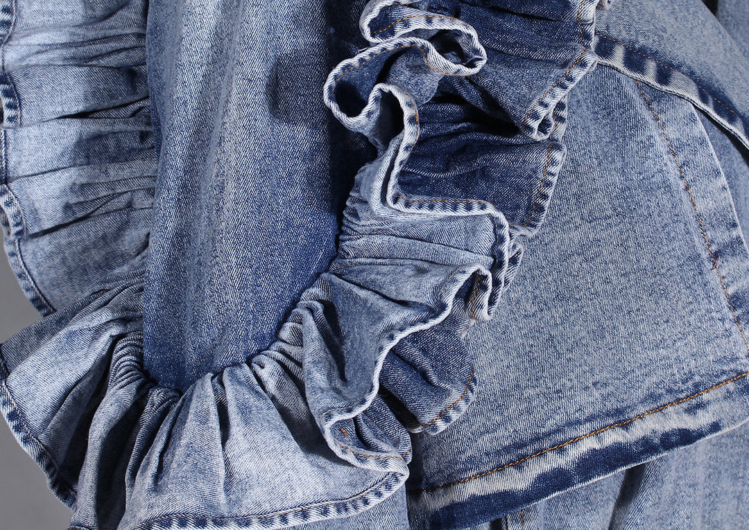 Geplooide top met uitlopende mouwen en maxi-rok set met tailleband – Rosiny 