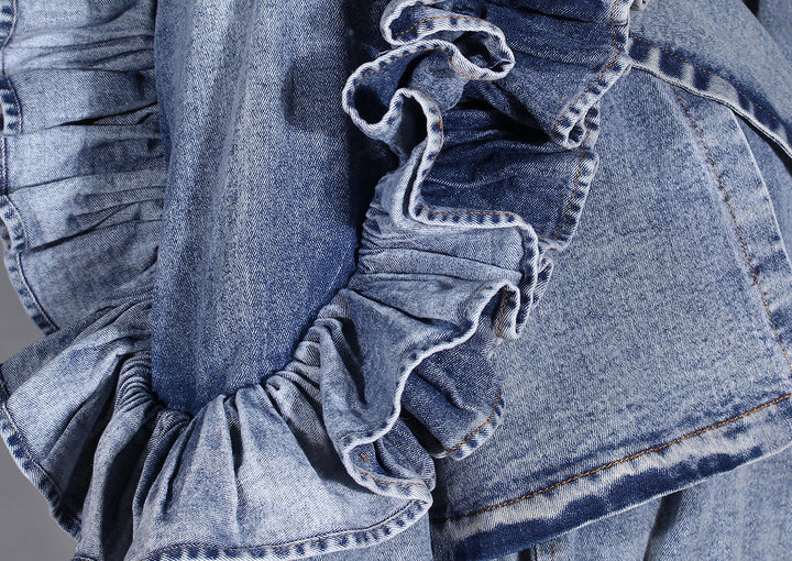 Geplooide top met uitlopende mouwen en maxi-rok set met tailleband – Rosiny 