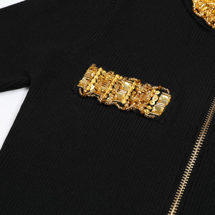 Haut à manches évasées plissées et ensemble jupe longue avec ceinture à la taille – Rosiny 