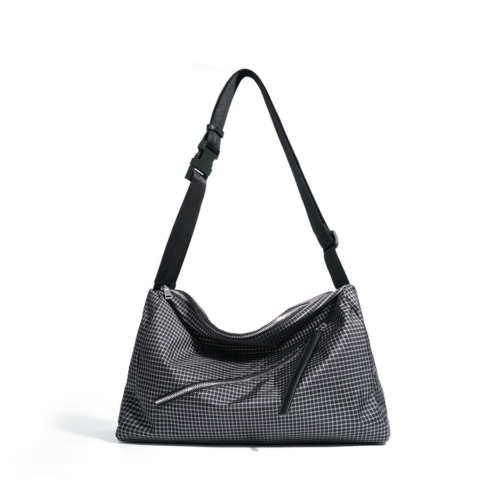 slouchy shoulder bag with asymmetric zipper - NIALI