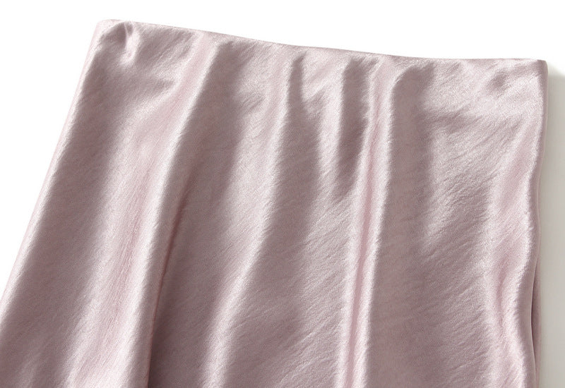 satin midi skirt with 3D floral appliqués – AMÉLIE