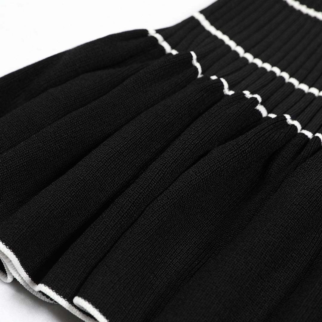 Haut à manches évasées plissées et ensemble jupe longue avec ceinture à la taille – Rosiny 