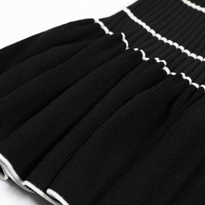 Haut à manches évasées plissées et ensemble jupe longue avec ceinture à la taille – Rosiny 