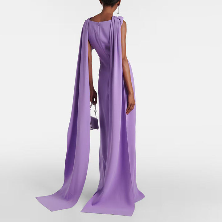 Plissiertes Oberteil mit ausgestellten Ärmeln und Maxirock-Set mit Taillengürtel – Rosiny 