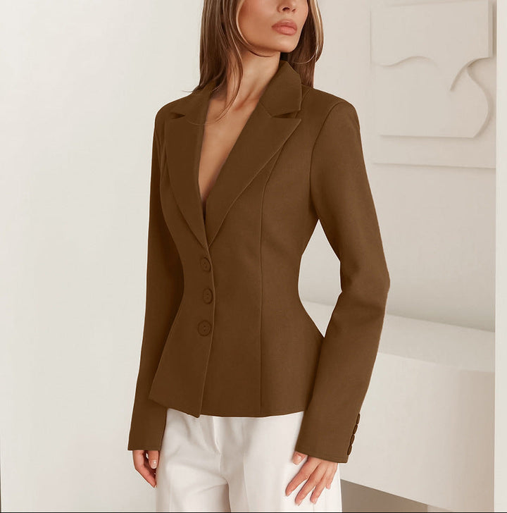 tailored waist-defining blazer with sculpted peplum – CELINE
