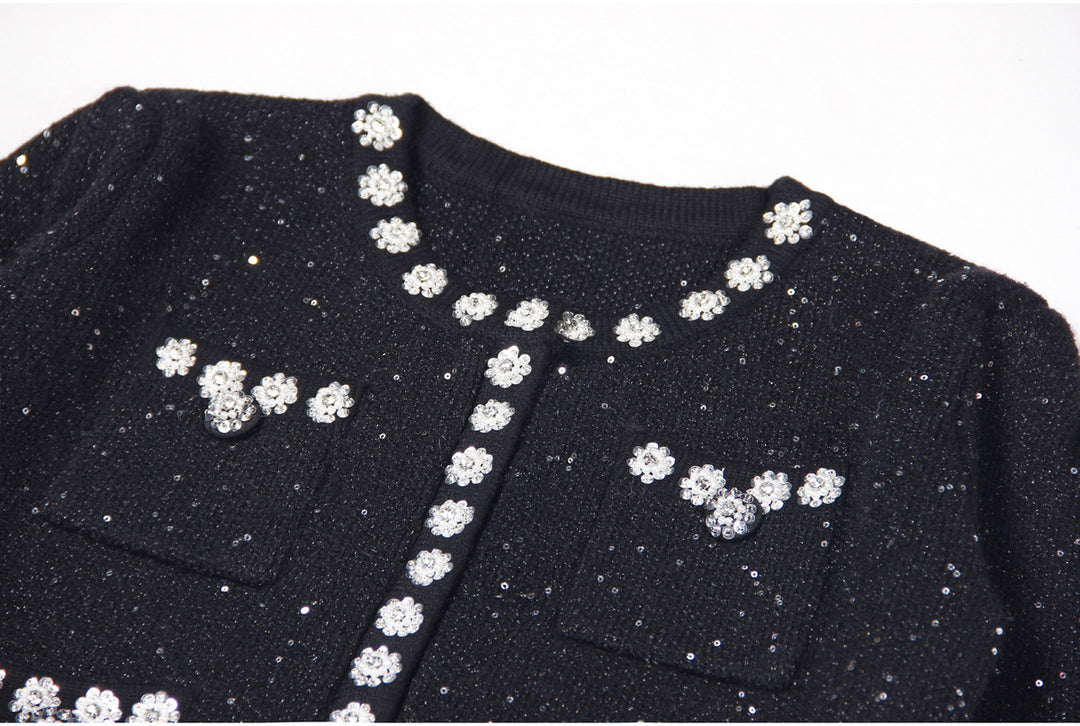 Geplooide top met uitlopende mouwen en maxi-rok set met tailleband – Rosiny 