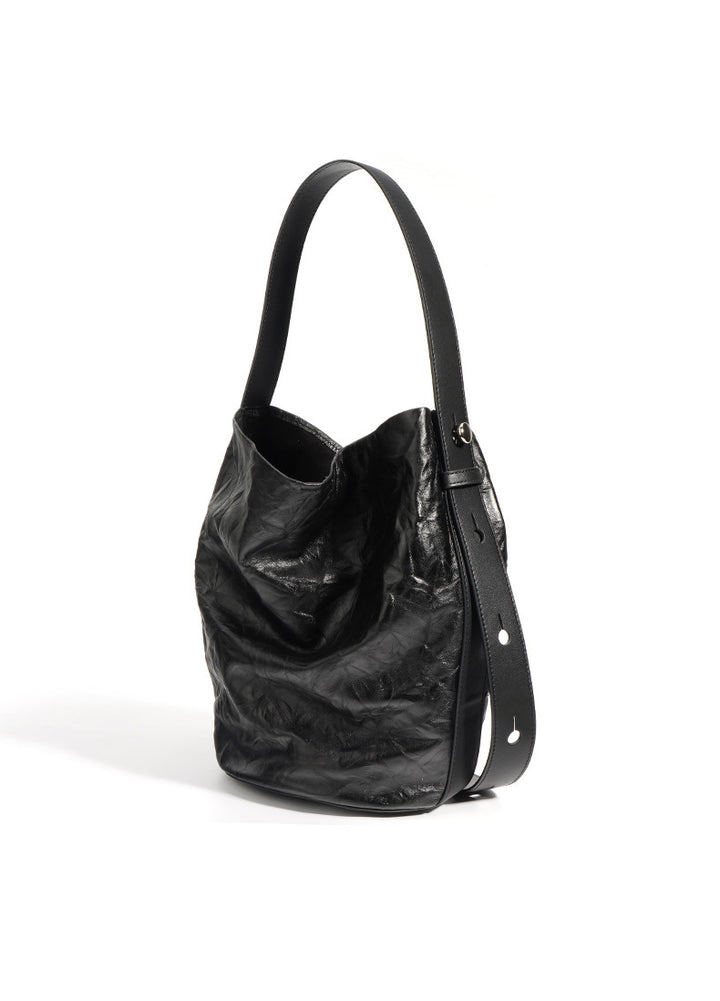 slouchy leather shoulder bag with minimalist design – ARLETTEZI