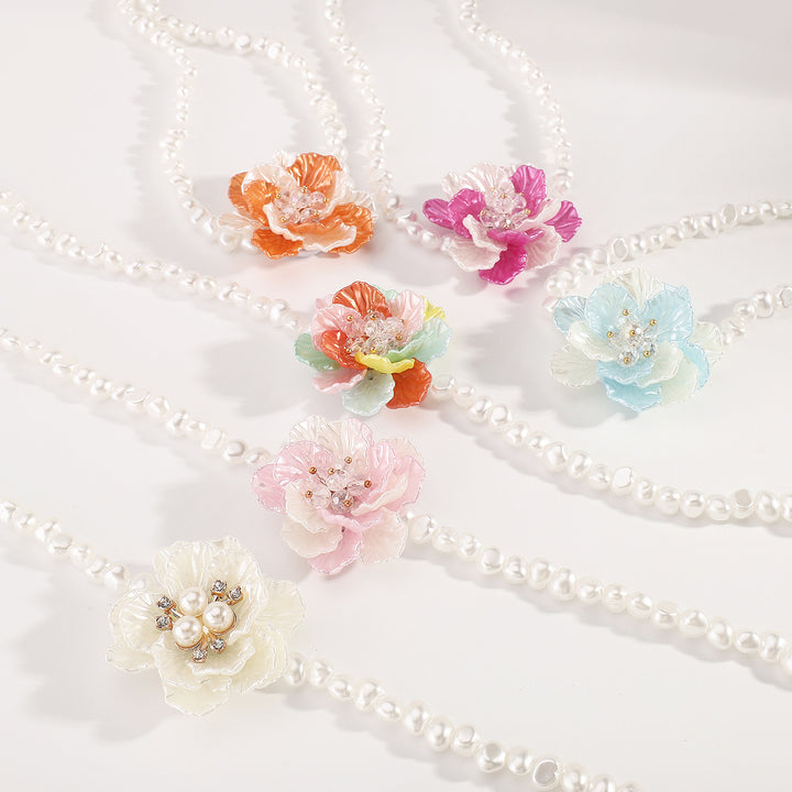 collier chaîne multicolore avec breloques de mer en émail - CORALIA 