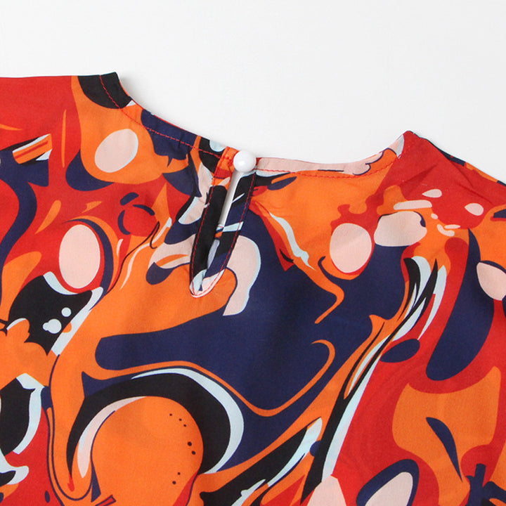 Haut à manches évasées plissées et ensemble jupe longue avec ceinture à la taille – Rosiny 