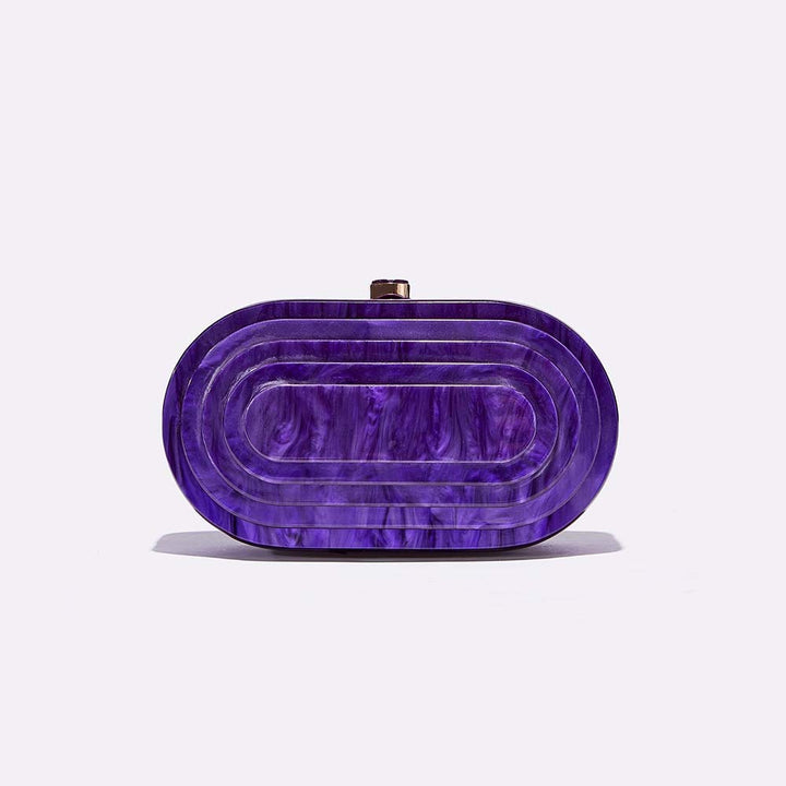 layered oval resin clutch in jade green – EMERALDA