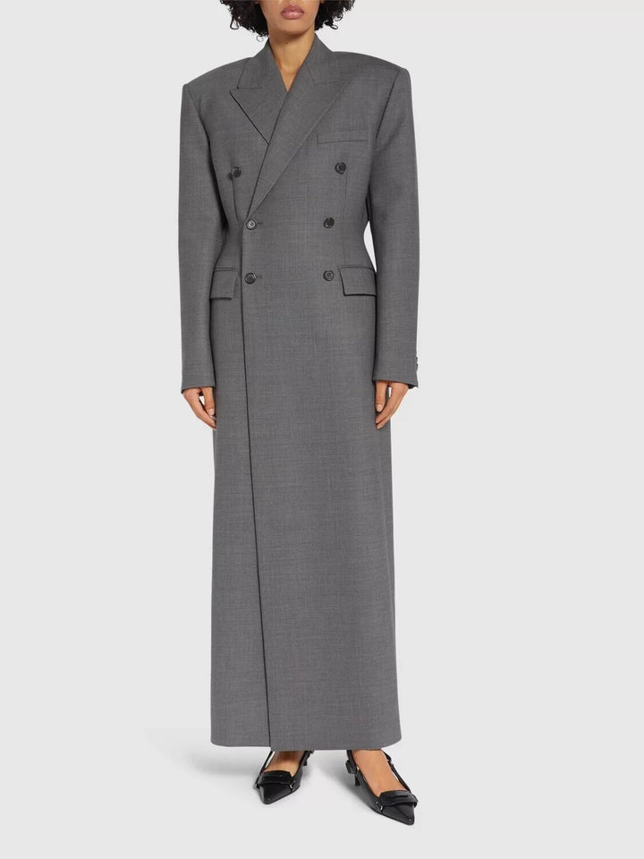  فستان بليزر طويل واسع الصدر مزدوج الصدر – جريسون