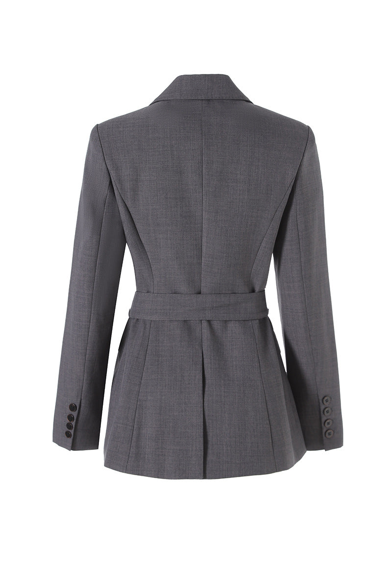 Belted double-breasted tailored blazer – SAVANNA