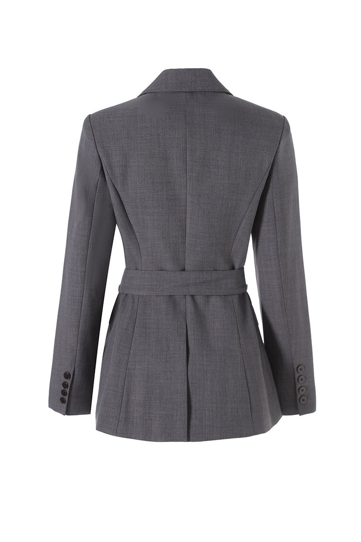 Belted double-breasted tailored blazer – SAVANNA