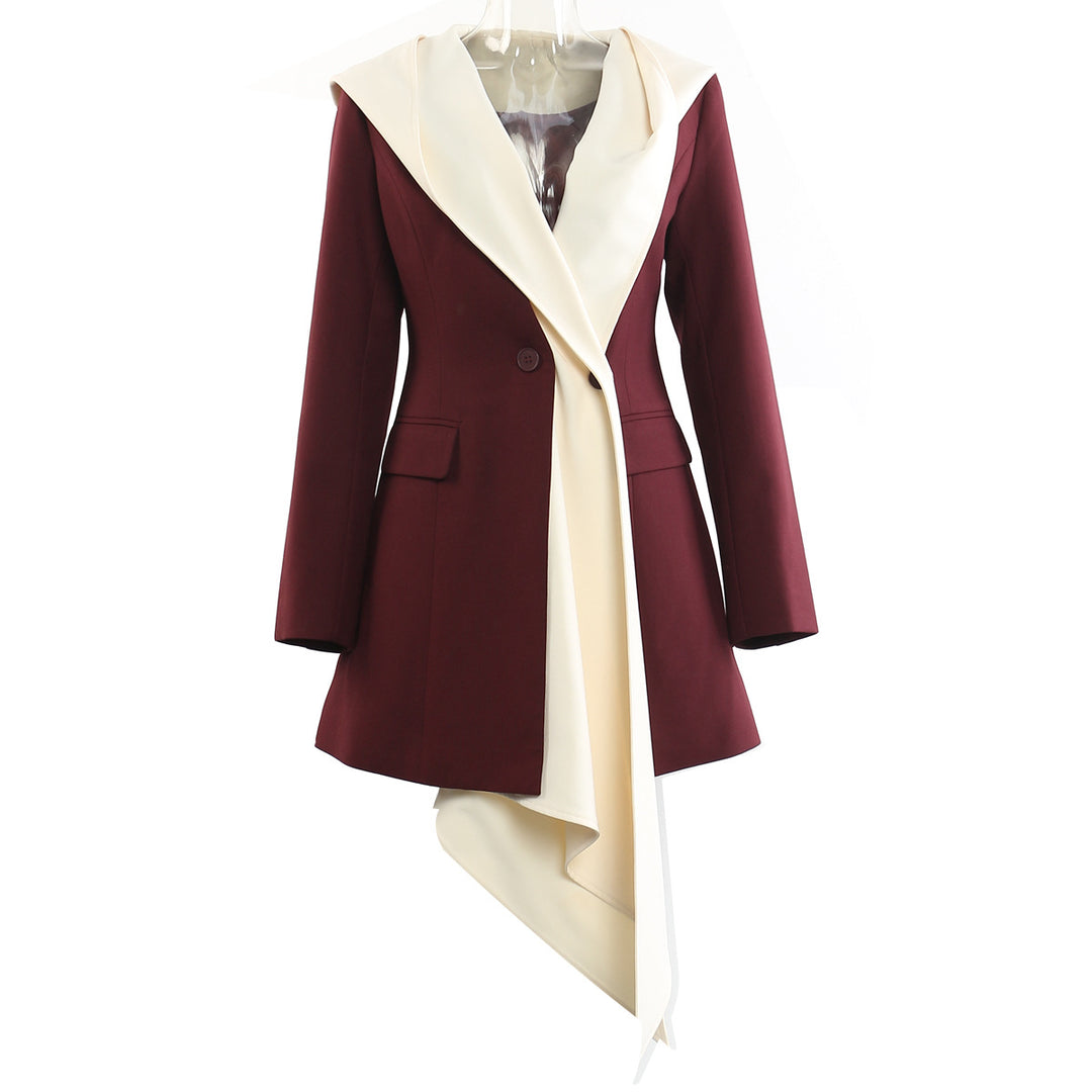 Asymmetric contrast lapel blazer – LUNA