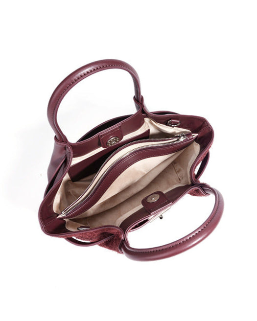 حقيبة توت من جلد الغزال بمقابض منظمة – مايفزو