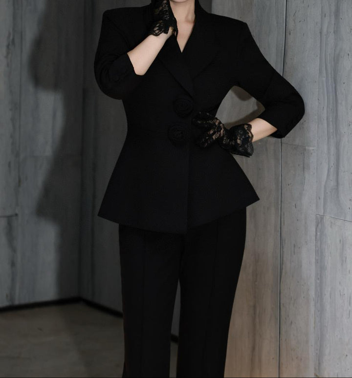 tailored blazer suit with structured lapels – VIOLET