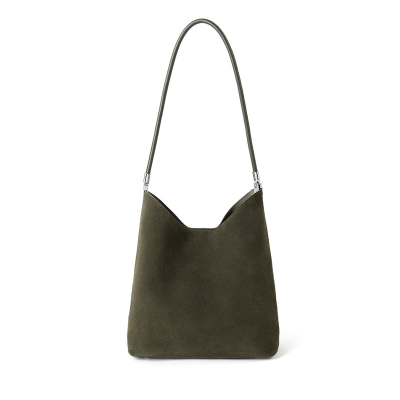 suede shoulder bag with structured silhouette - SOLA