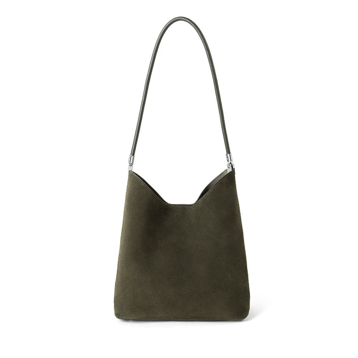 suede shoulder bag with structured silhouette - SOLA