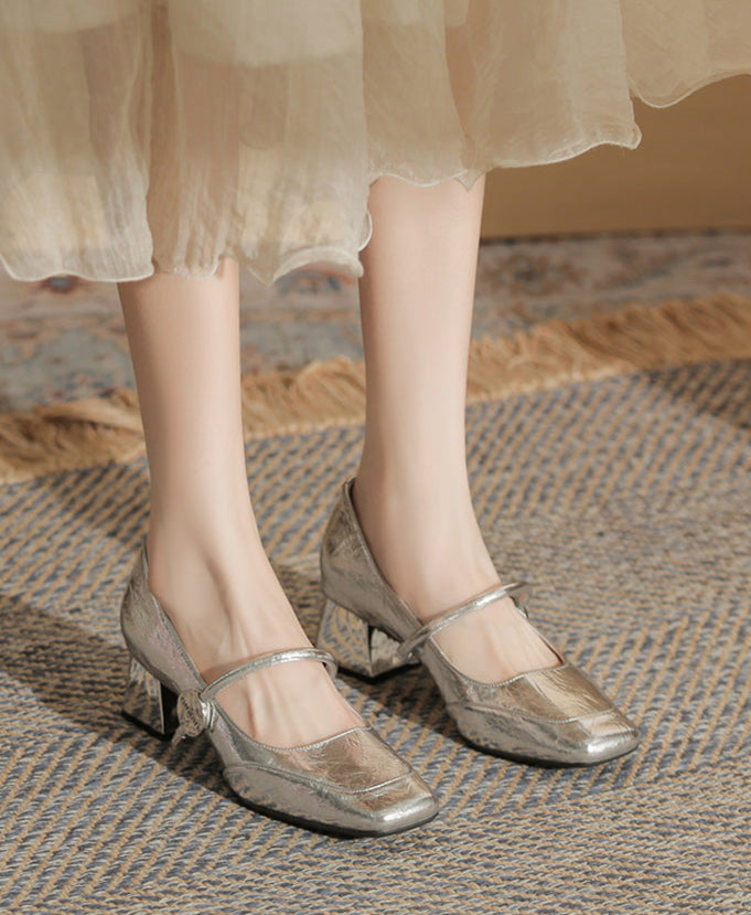 حذاء بكعب مربع مع حزام رفيع - أريانري