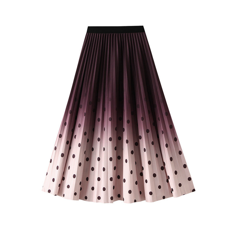 ombre pleated midi skirt with polka dot print – SOIRÉE