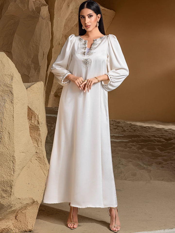 draped maxi dress with side gathering - ALYANU
