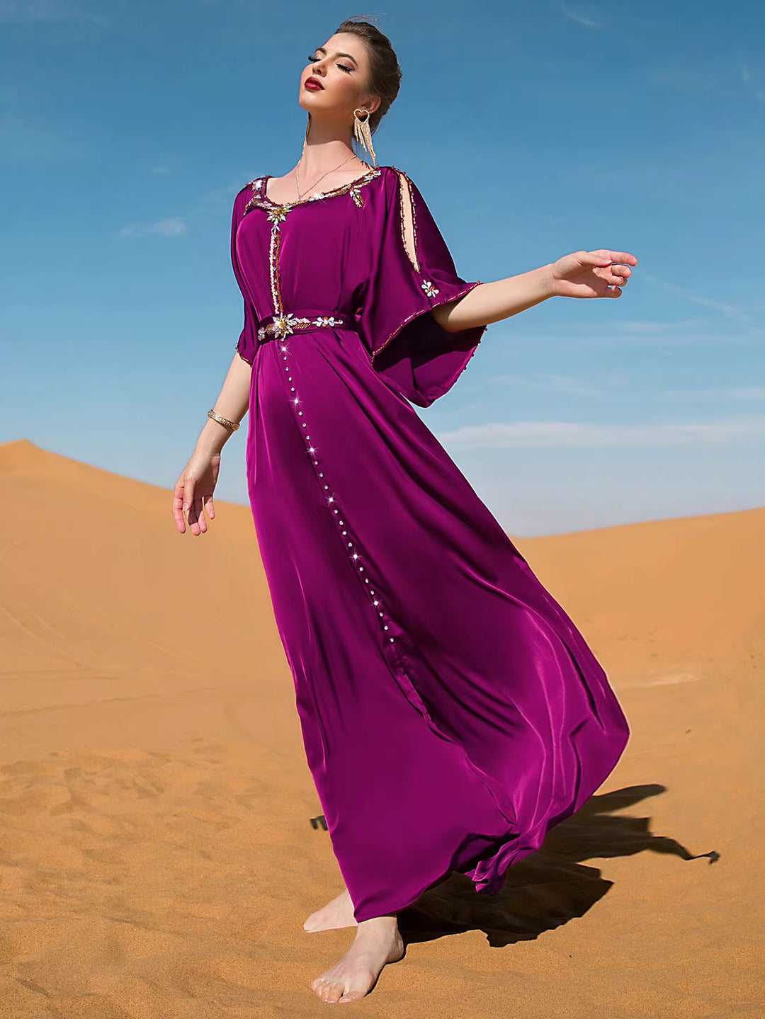 fluid draped evening dress with sculpted lines – ELYRA