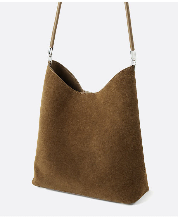 suede shoulder bag with structured silhouette - SOLA