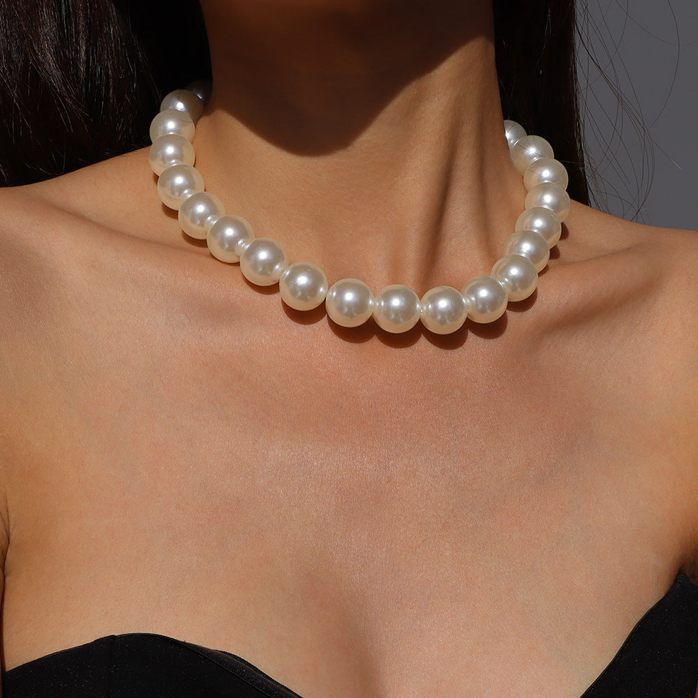 multi-strand faux pearl choker necklace - AURELIABA