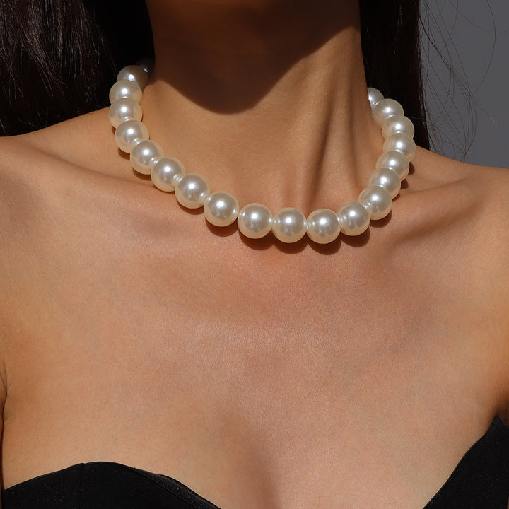 multi-strand faux pearl choker necklace - AURELIABA