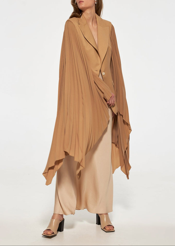pleated cape sleeve blazer – CAMILA