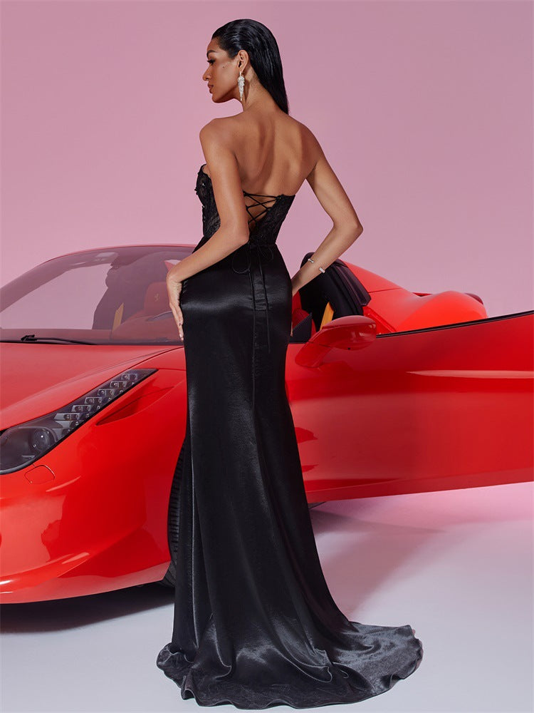 Plissiertes Oberteil mit ausgestellten Ärmeln und Maxirock-Set mit Taillengürtel – Rosiny 