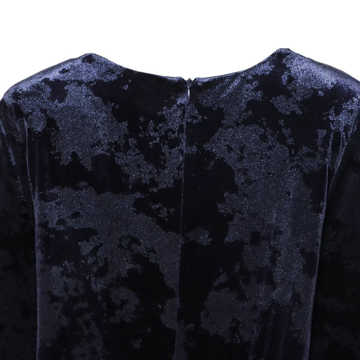 Long velvet wrap dress with deep V-neck and thigh-high slit – VELVET