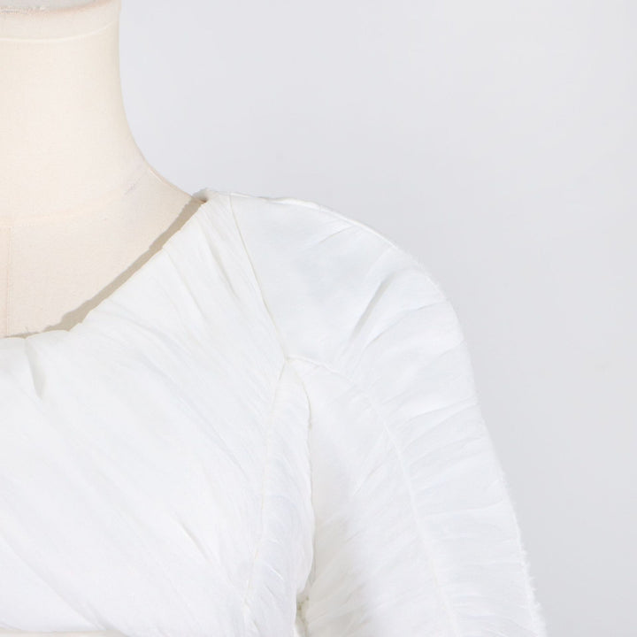 One-shoulder pleated wide-leg jumpsuit – AURORA