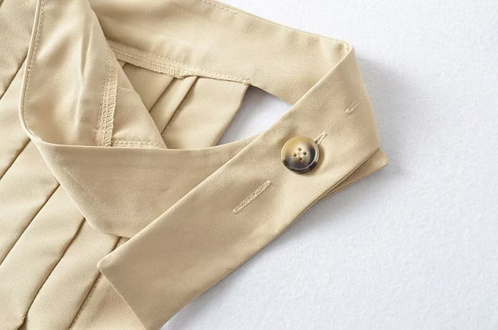 asymmetric pleated skirt with wrap panel – ELYSE