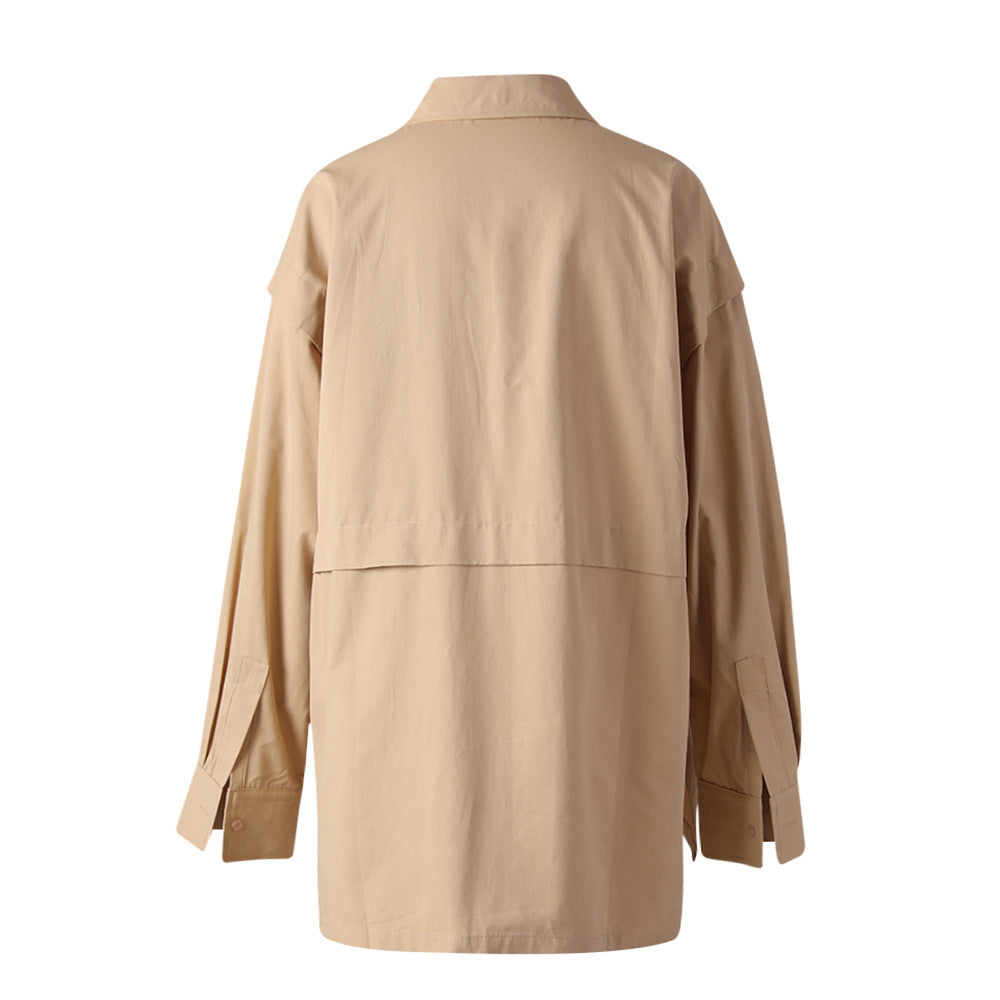 utility pocket button-down shirt with relaxed fit – BLUSHER