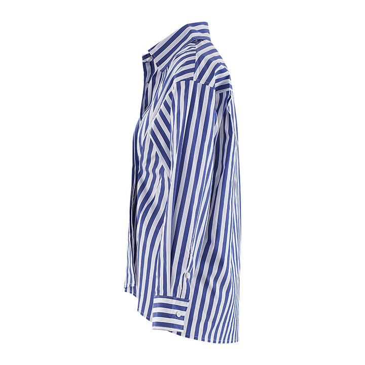 Striped Wrap-Front Long Sleeve Shirt – AURORA