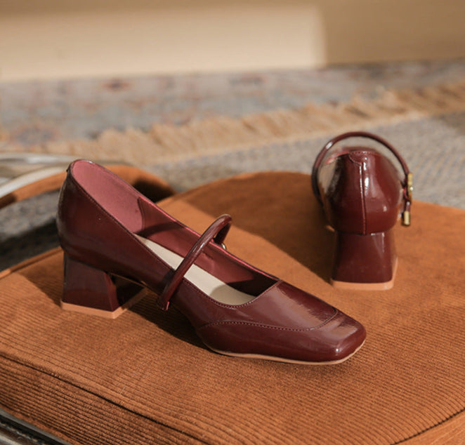 حذاء بكعب مربع مع حزام رفيع - أريانري