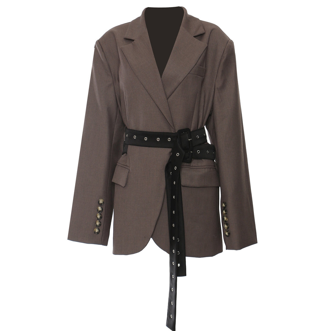 Tailored Blazer with Statement Belt – SEIF