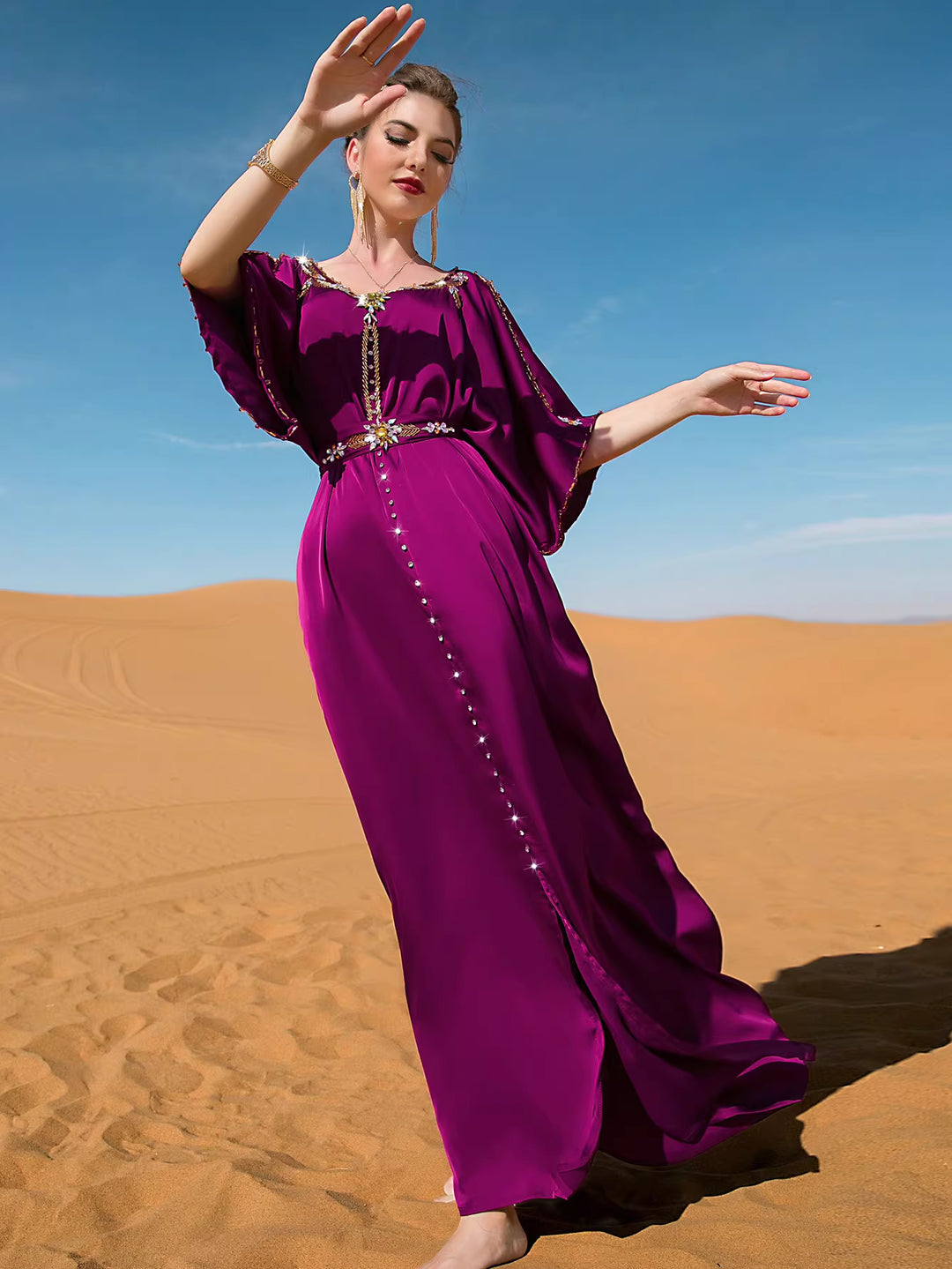 fluid draped evening dress with sculpted lines – ELYRA