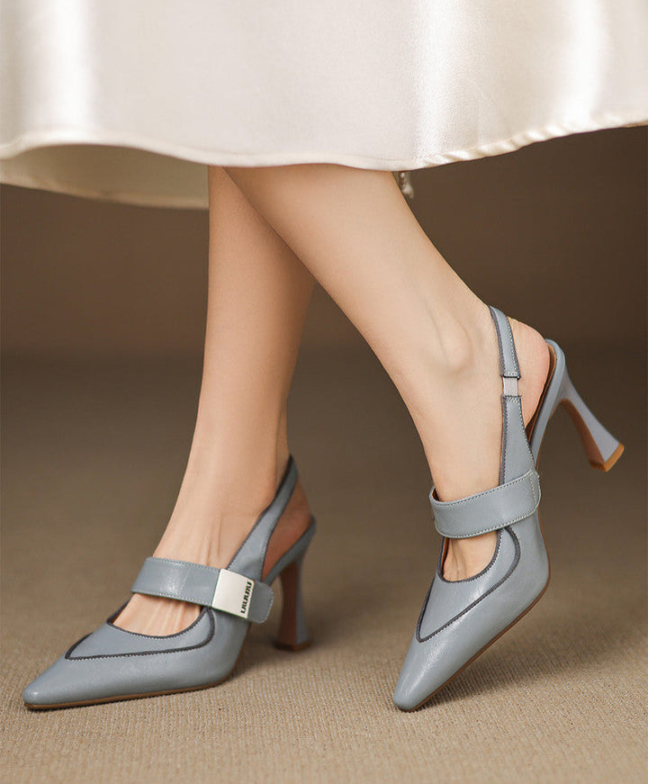 حذاء بكعب مدبب من الأمام وحزام معدني بإبزيم - AURORADLI