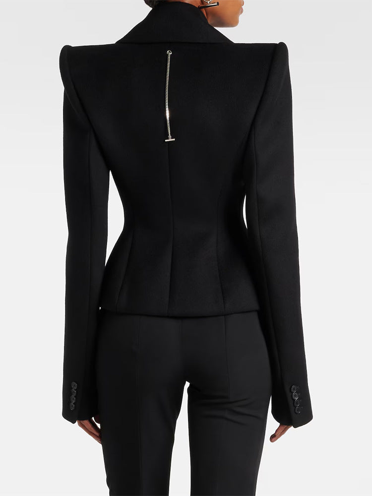 structured double-breasted cropped blazer – ASTRID