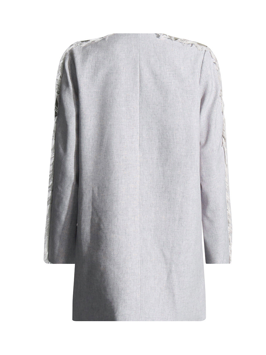 جاكيت بتصميم غير تقليدي بلونين مع حواف غير مكتملة - نوفا