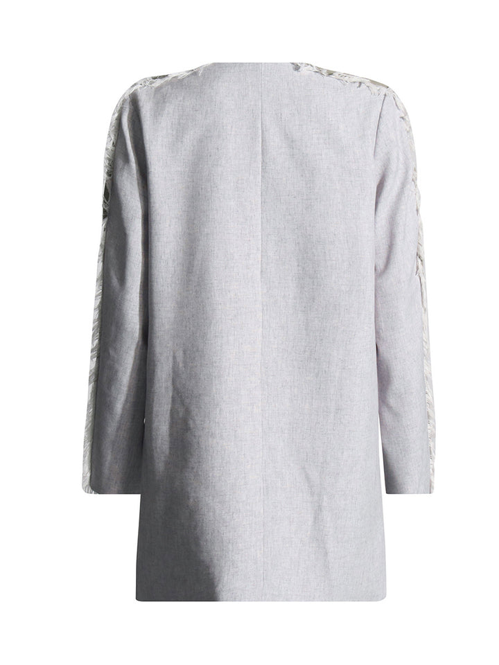 جاكيت بتصميم غير تقليدي بلونين مع حواف غير مكتملة - نوفا