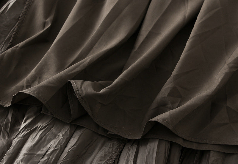 crinkled full-volume maxi skirt with elastic waist – TERRA