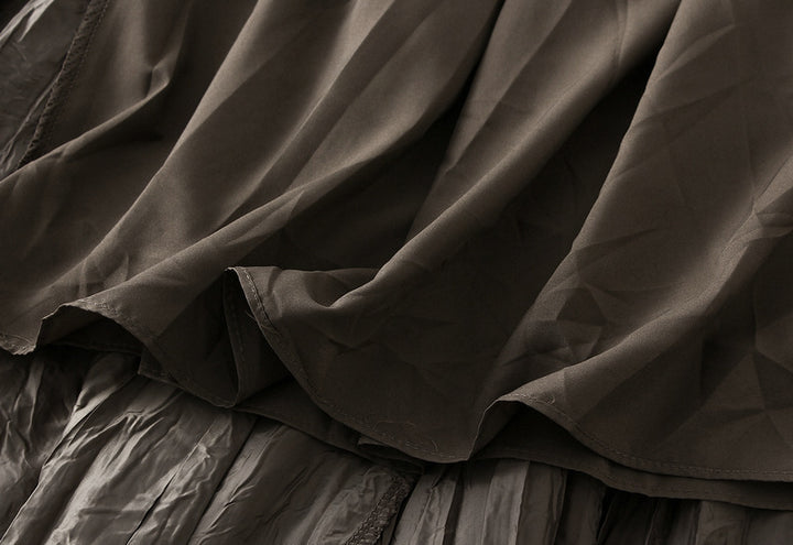 crinkled full-volume maxi skirt with elastic waist – TERRA