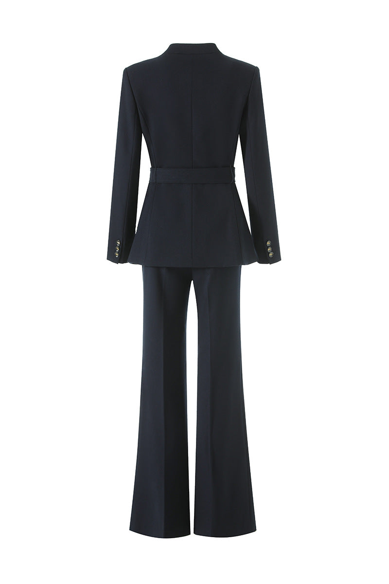 Belted wrap blazer and flared trousers set – IRON