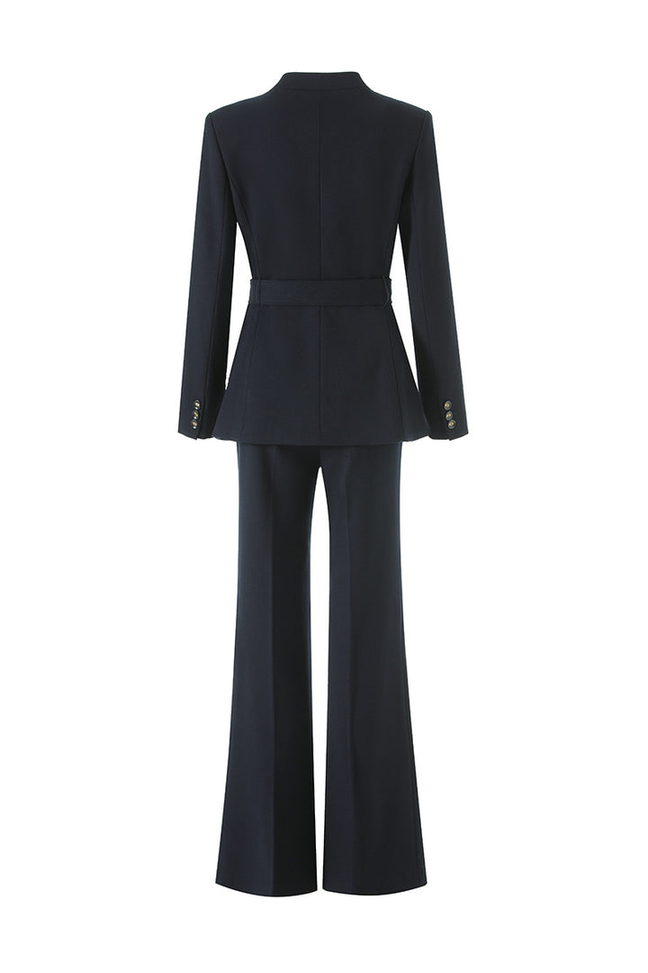 Belted wrap blazer and flared trousers set – IRON