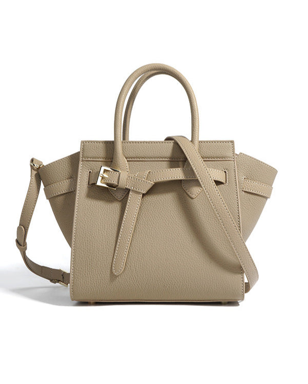 structured leather handbag with buckle strap – AMELIAVIL